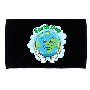 Earth Day Happy Globe Microfiber Hand Towel