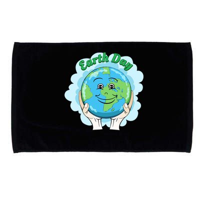 Earth Day Happy Globe Microfiber Hand Towel
