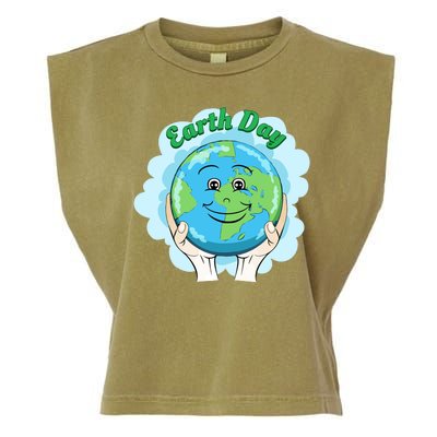 Earth Day Happy Globe Garment-Dyed Women's Muscle Tee