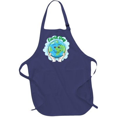 Earth Day Happy Globe Full-Length Apron With Pockets