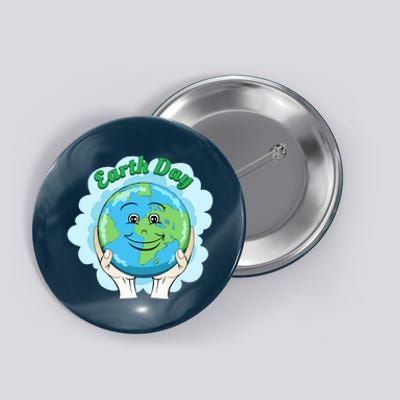 Earth Day Happy Globe Button