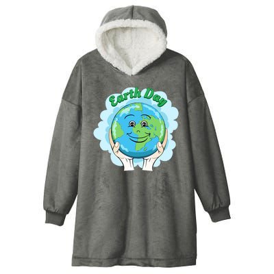 Earth Day Happy Globe Hooded Wearable Blanket