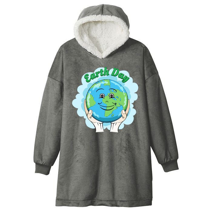 Earth Day Happy Globe Hooded Wearable Blanket