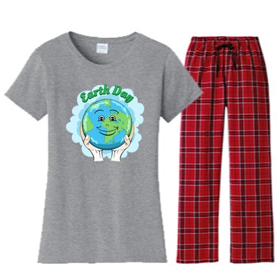 Earth Day Happy Globe Women's Flannel Pajama Set