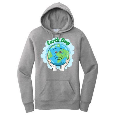 Earth Day Happy Globe Women's Pullover Hoodie
