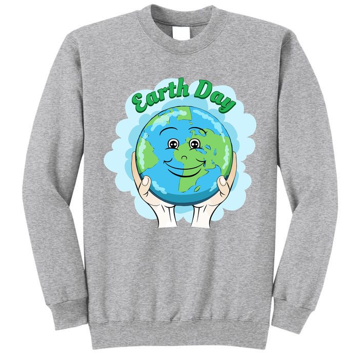 Earth Day Happy Globe Tall Sweatshirt