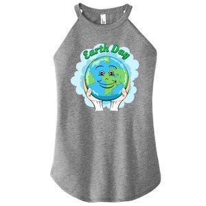 Earth Day Happy Globe Women’s Perfect Tri Rocker Tank