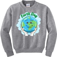 Earth Day Happy Globe Kids Sweatshirt