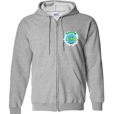 Earth Day Happy Globe Full Zip Hoodie