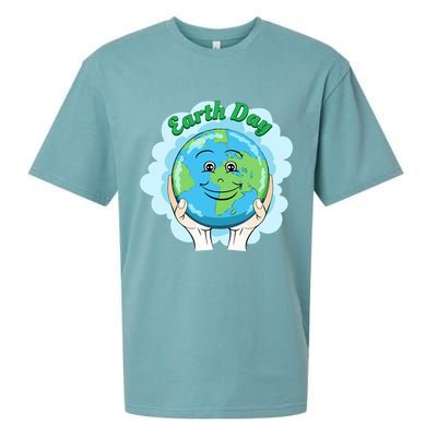 Earth Day Happy Globe Sueded Cloud Jersey T-Shirt