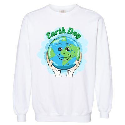 Earth Day Happy Globe Garment-Dyed Sweatshirt