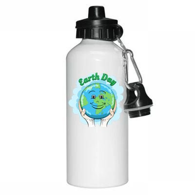 Earth Day Happy Globe Aluminum Water Bottle 