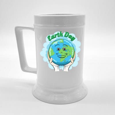 Earth Day Happy Globe Beer Stein