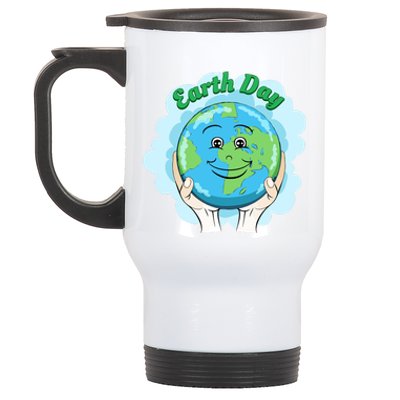 Earth Day Happy Globe Stainless Steel Travel Mug