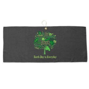 Earth Day Is Everyday Global Warming And Climate Graphic Gift Large Microfiber Waffle Golf Towel