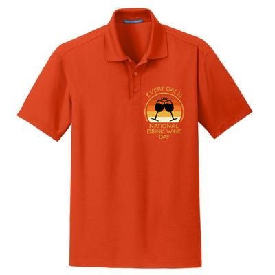 Every Day Is National Wine Day Gift Wine Tasting Cool Gift Dry Zone Grid Polo