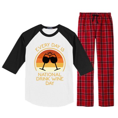 Every Day Is National Wine Day Gift Wine Tasting Cool Gift Raglan Sleeve Pajama Set