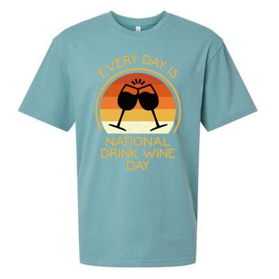 Every Day Is National Wine Day Gift Wine Tasting Cool Gift Sueded Cloud Jersey T-Shirt