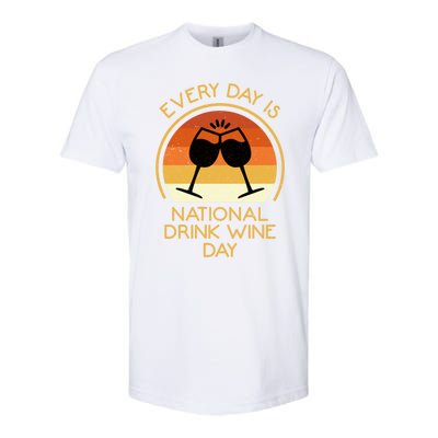 Every Day Is National Wine Day Gift Wine Tasting Cool Gift Softstyle CVC T-Shirt