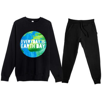 Every Day Is Earth Day 1970 Environtal Green Gift Premium Crewneck Sweatsuit Set