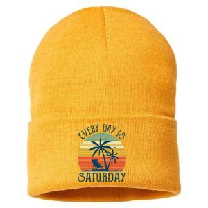 Every Day Is Saturday Funny Retirement Gift Men Women Sustainable Knit Beanie