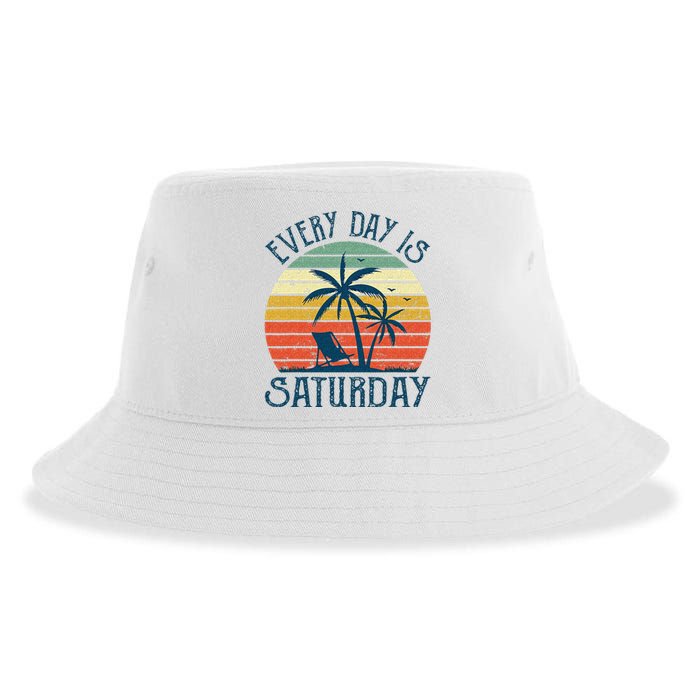 Every Day Is Saturday Funny Retirement Gift Men Women Sustainable Bucket Hat