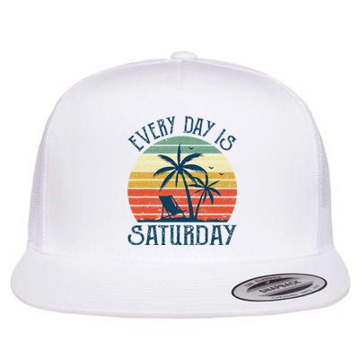 Every Day Is Saturday Funny Retirement Gift Men Women Flat Bill Trucker Hat