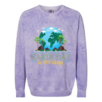 Earth Day is 365 Days Colorblast Crewneck Sweatshirt