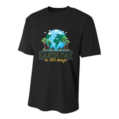 Earth Day is 365 Days Youth Performance Sprint T-Shirt