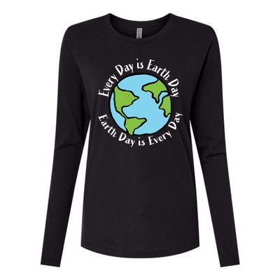 Every Day Is Earth Day World Womens Cotton Relaxed Long Sleeve T-Shirt