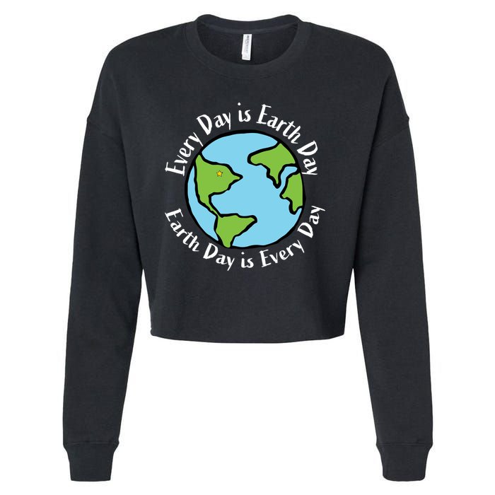 Every Day Is Earth Day World Cropped Pullover Crew