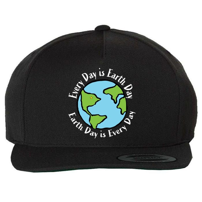 Every Day Is Earth Day World Wool Snapback Cap