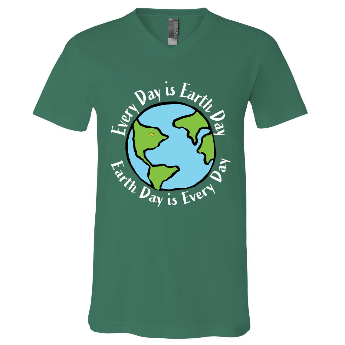 Every Day Is Earth Day World V-Neck T-Shirt