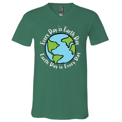 Every Day Is Earth Day World V-Neck T-Shirt