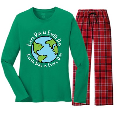 Every Day Is Earth Day World Women's Long Sleeve Flannel Pajama Set 