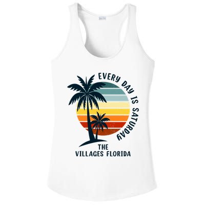 Every Day Is Saturday The Villages Florida Retro Vintage Ladies PosiCharge Competitor Racerback Tank