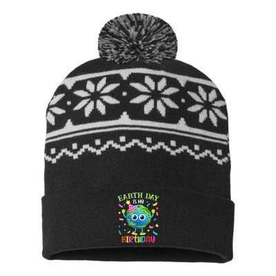 Earth Day Is My Birthday Pro Environment Birthday Party USA-Made Snowflake Beanie