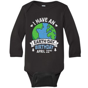 Earth Day Is My Birthday Pro Environment Party Baby Long Sleeve Bodysuit