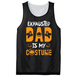 Exhausted Dad Is My Costume Funny Halloween Gift Mesh Reversible Basketball Jersey Tank