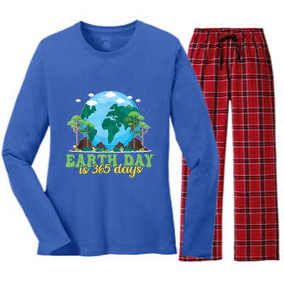 Earth Day Is 365 Days Cool Gift Women's Long Sleeve Flannel Pajama Set 