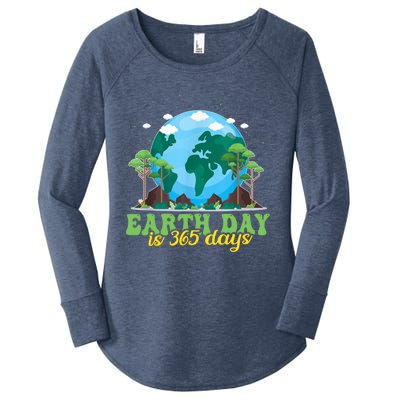 Earth Day Is 365 Days Cool Gift Women's Perfect Tri Tunic Long Sleeve Shirt