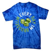 Every Day I'm Brusselin Gift Brussels Sprouts Vegan Pun Meme Gift Tie-Dye T-Shirt