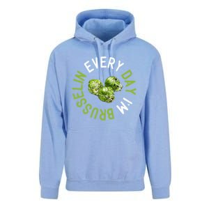 Every Day I'm Brusselin Gift Brussels Sprouts Vegan Pun Meme Gift Unisex Surf Hoodie