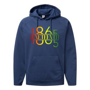 Emancipation Day Is Great With 1865 Juneteenth Flag Apparel Gift Performance Fleece Hoodie