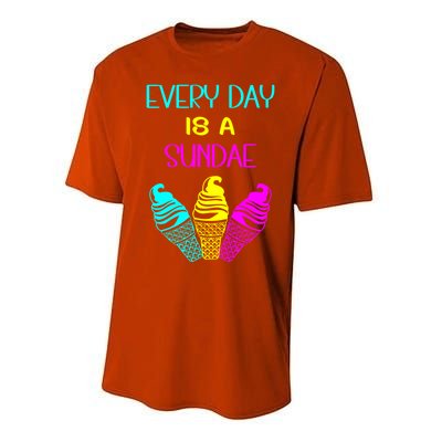 Every Day Is A Sundae Colorful Ice Cream Delight Gift Performance Sprint T-Shirt