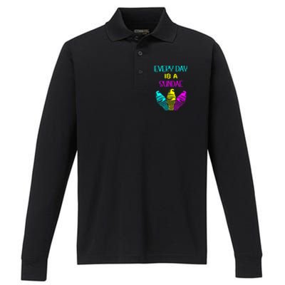 Every Day Is A Sundae Colorful Ice Cream Delight Gift Performance Long Sleeve Polo