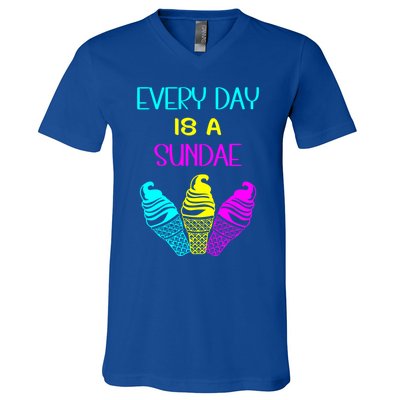 Every Day Is A Sundae Colorful Ice Cream Delight Gift V-Neck T-Shirt