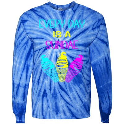 Every Day Is A Sundae Colorful Ice Cream Delight Gift Tie-Dye Long Sleeve Shirt