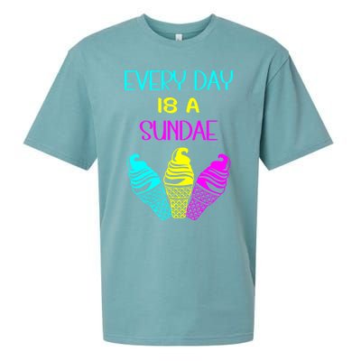 Every Day Is A Sundae Colorful Ice Cream Delight Gift Sueded Cloud Jersey T-Shirt