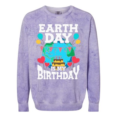 Earth Day Is My Birthday Party Holiday Celebrant Cake Colorblast Crewneck Sweatshirt